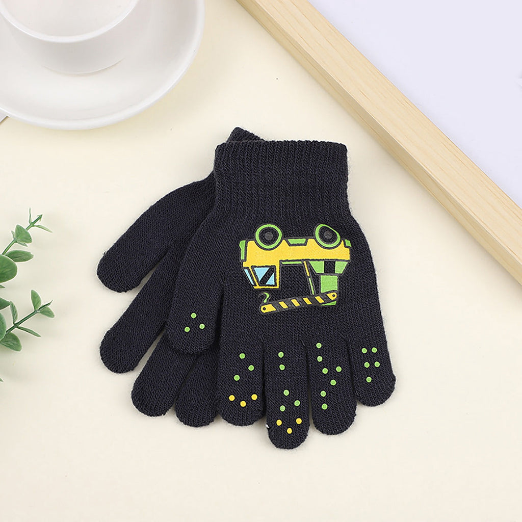 GXWEA Gloves For Kids Toddler Skis Kids Gloves Winter Gloves Thick Gloves Stretchy Warm Gloves Boys Girls 6-24 Months 5-12 years AHA4 kids snow gloves Black