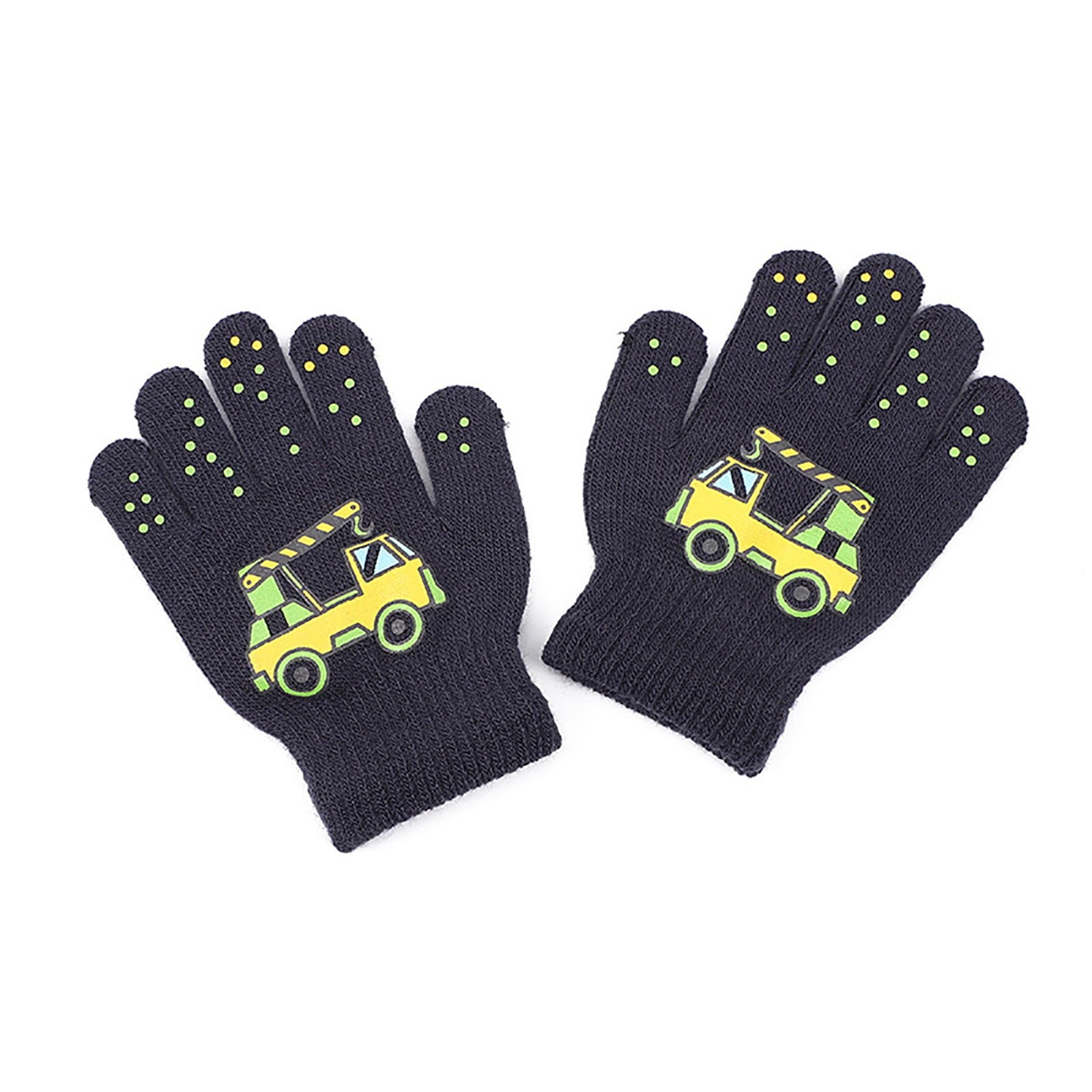 GXWEA Gloves For Kids Toddler Skis Kids Gloves Winter Gloves Thick Gloves Stretchy Warm Gloves Boys Girls 6-24 Months 5-12 years AHA4 kids snow gloves Black