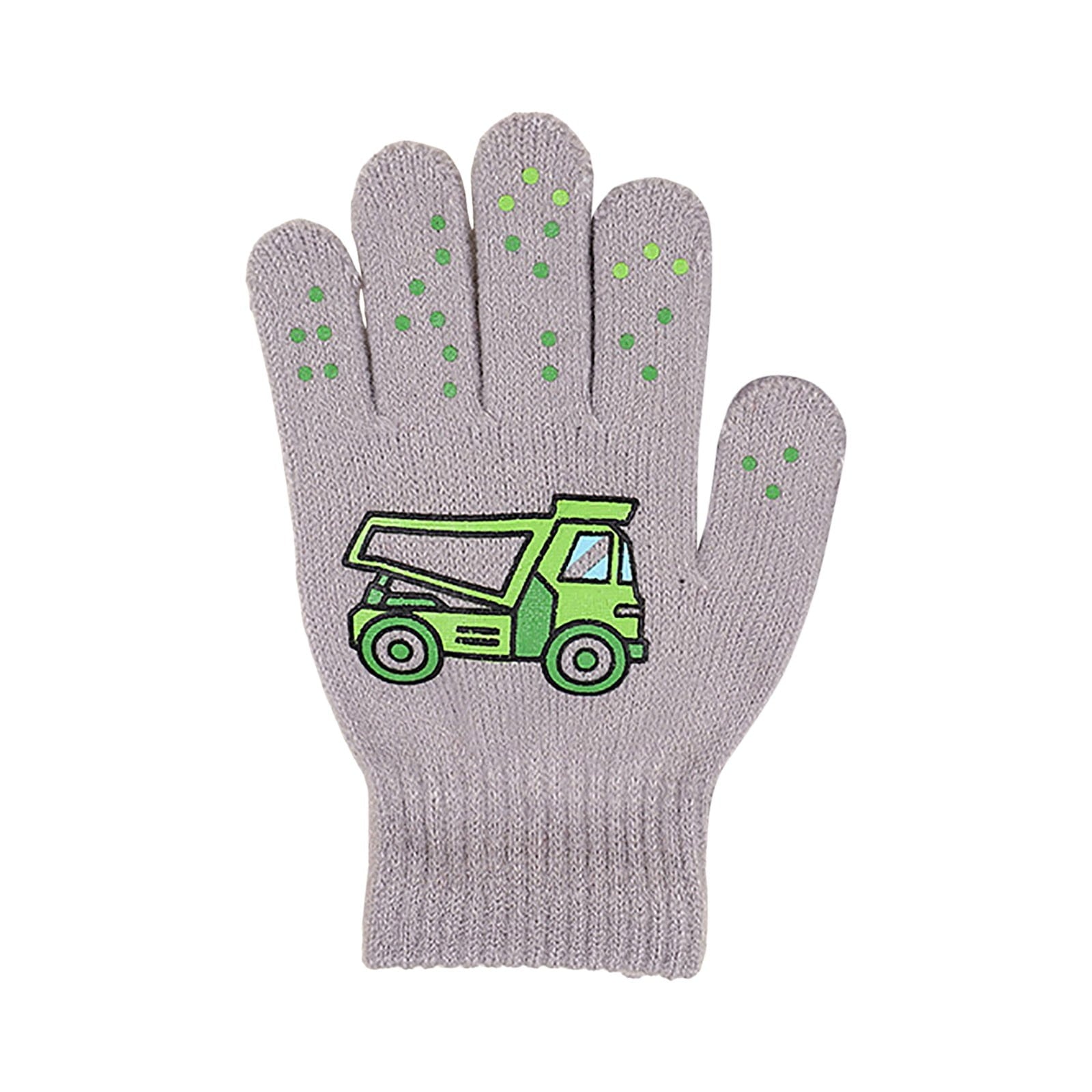 GXWEA Gloves For Kids Toddler Skis Kids Gloves Winter Gloves Thick Gloves Stretchy Warm Gloves Boys Girls 6-24 Months 5-12 years AHA4 kids snow gloves Grey