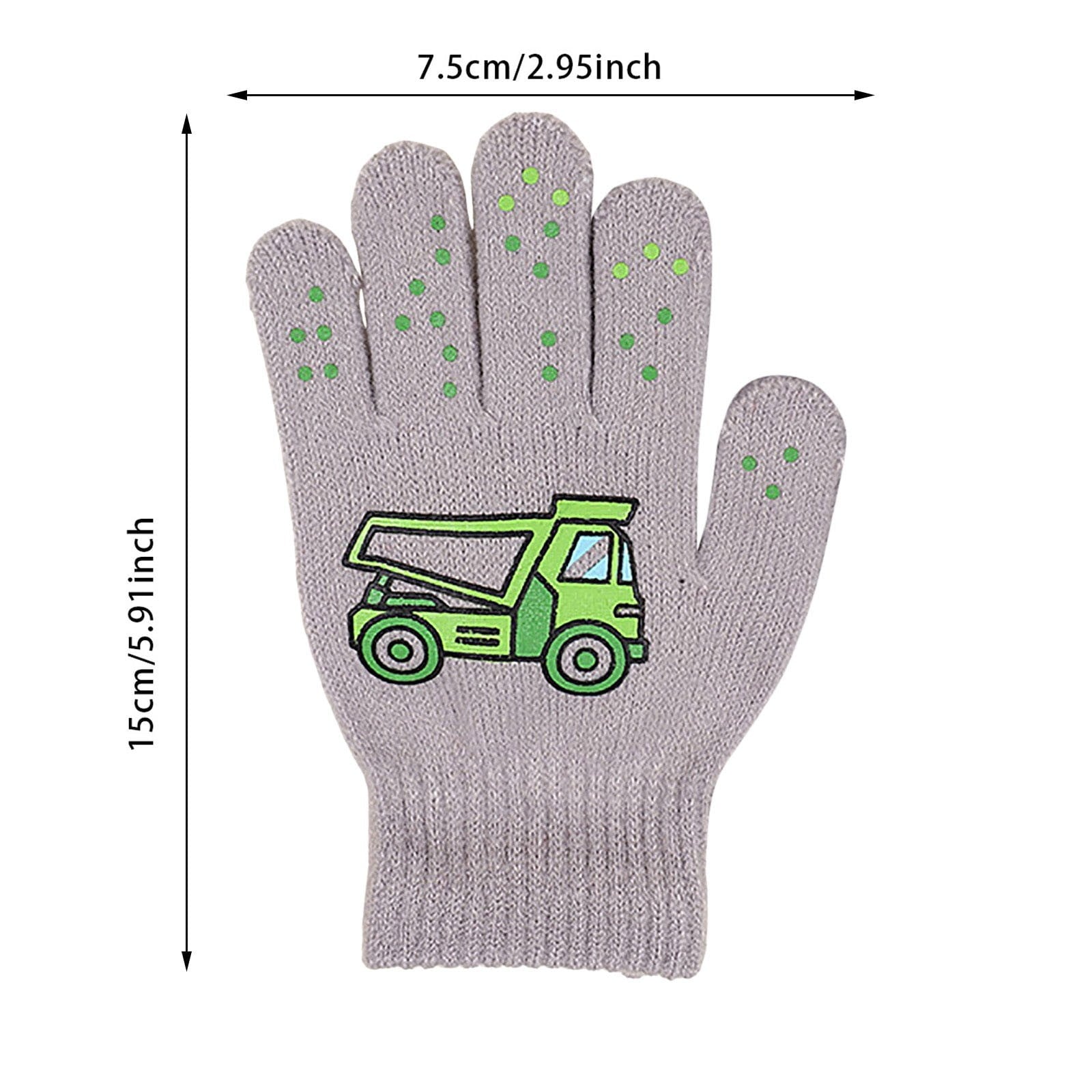 GXWEA Gloves For Kids Toddler Skis Kids Gloves Winter Gloves Thick Gloves Stretchy Warm Gloves Boys Girls 6-24 Months 5-12 years AHA4 kids snow gloves Grey