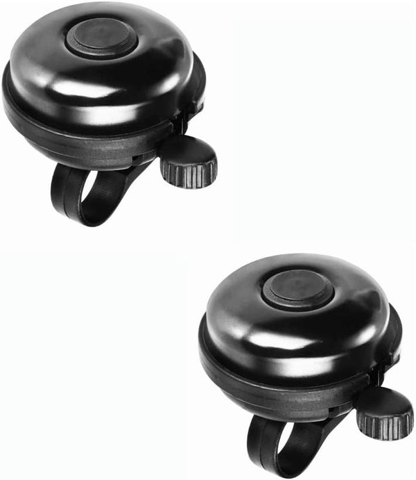 ZHUYING 2 pack Classic Bike Bell, Aluminum Bicycle Bell, Loud Crisp Clear Sound Bicycle Bike Bell for Adults Kids 2black