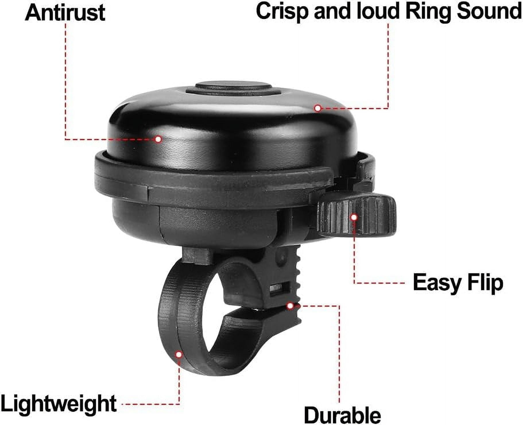 ZHUYING 2 pack Classic Bike Bell, Aluminum Bicycle Bell, Loud Crisp Clear Sound Bicycle Bike Bell for Adults Kids 2black