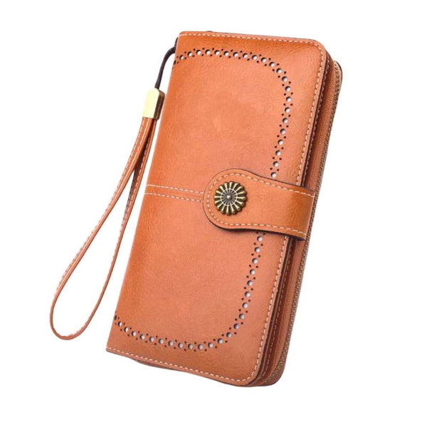 Wristlet Women's Elegant Clutch Wallet, Black Brown