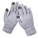 Dalrosia Women's Winter Touch Screen Gloves Warm Fleece Lined Knit Gloves Elastic Cuff Winter Texting Gloves Gray