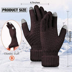 Dalrosia Women's Winter Touch Screen Gloves Warm Fleece Lined Knit Gloves Elastic Cuff Winter Texting Gloves White