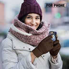 Dalrosia Women's Winter Touch Screen Gloves Warm Fleece Lined Knit Gloves Elastic Cuff Winter Texting Gloves Wine Red
