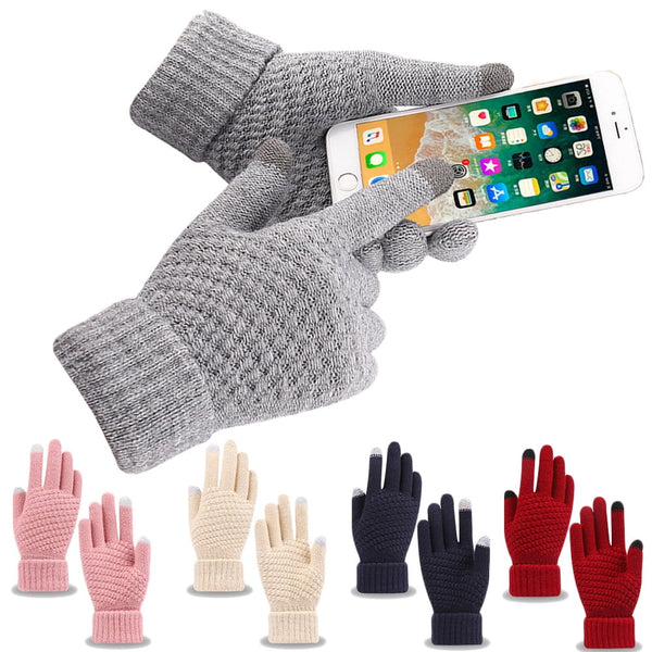 Dalrosia Women's Winter Touch Screen Gloves Warm Fleece Lined Knit Gloves Elastic Cuff Winter Texting Gloves Yellow