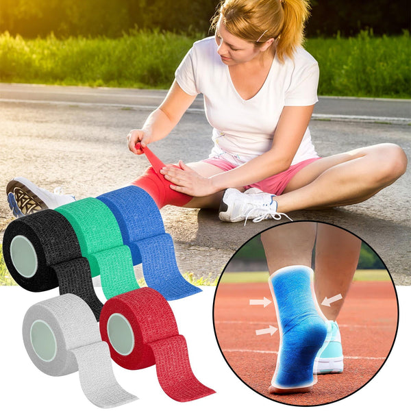 Tyidzon 3 Rolls Kinesiology Tape, 3 Colors 1 Inch x 14.8 Feet Athletic Tape, Elastic Muscle Tape, Sports Tape, Thumb, Finger, Wrist, Ankle, Knee Tape for Exercise and Daily Use Blue