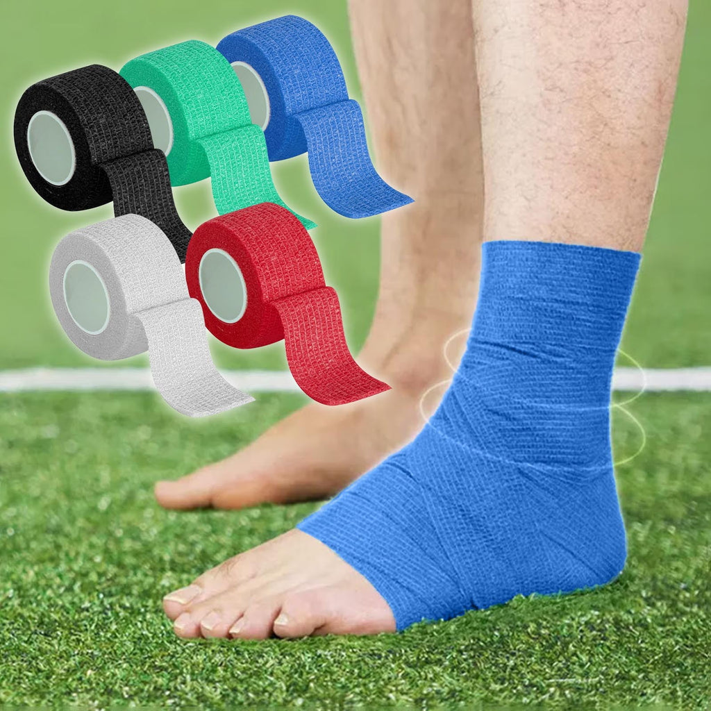 Tyidzon 3 Rolls Kinesiology Tape, 3 Colors 1 Inch x 14.8 Feet Athletic Tape, Elastic Muscle Tape, Sports Tape, Thumb, Finger, Wrist, Ankle, Knee Tape for Exercise and Daily Use Blue