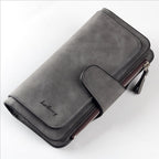 Women Lady Leather Trifold Card Wallet Clutch Checkbook Handbag Zip Purse Card Phone Holder Long Design Lady Fashion Wallets One Size Black