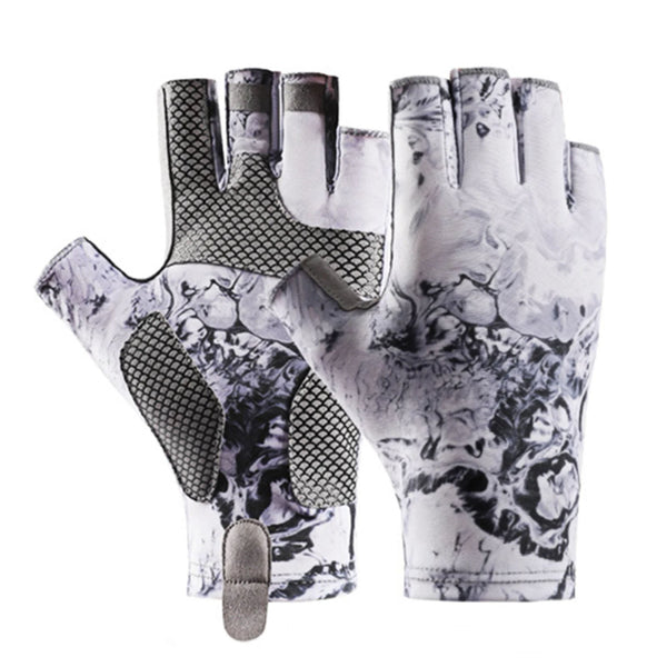 Gloves Clearance! JWDX Gloves, Sun Gloves Upf 50+ Fishing Gloves Fingerless Sun Fishing Gloves Men/Women for Kayaking Hiking Paddling Driving White