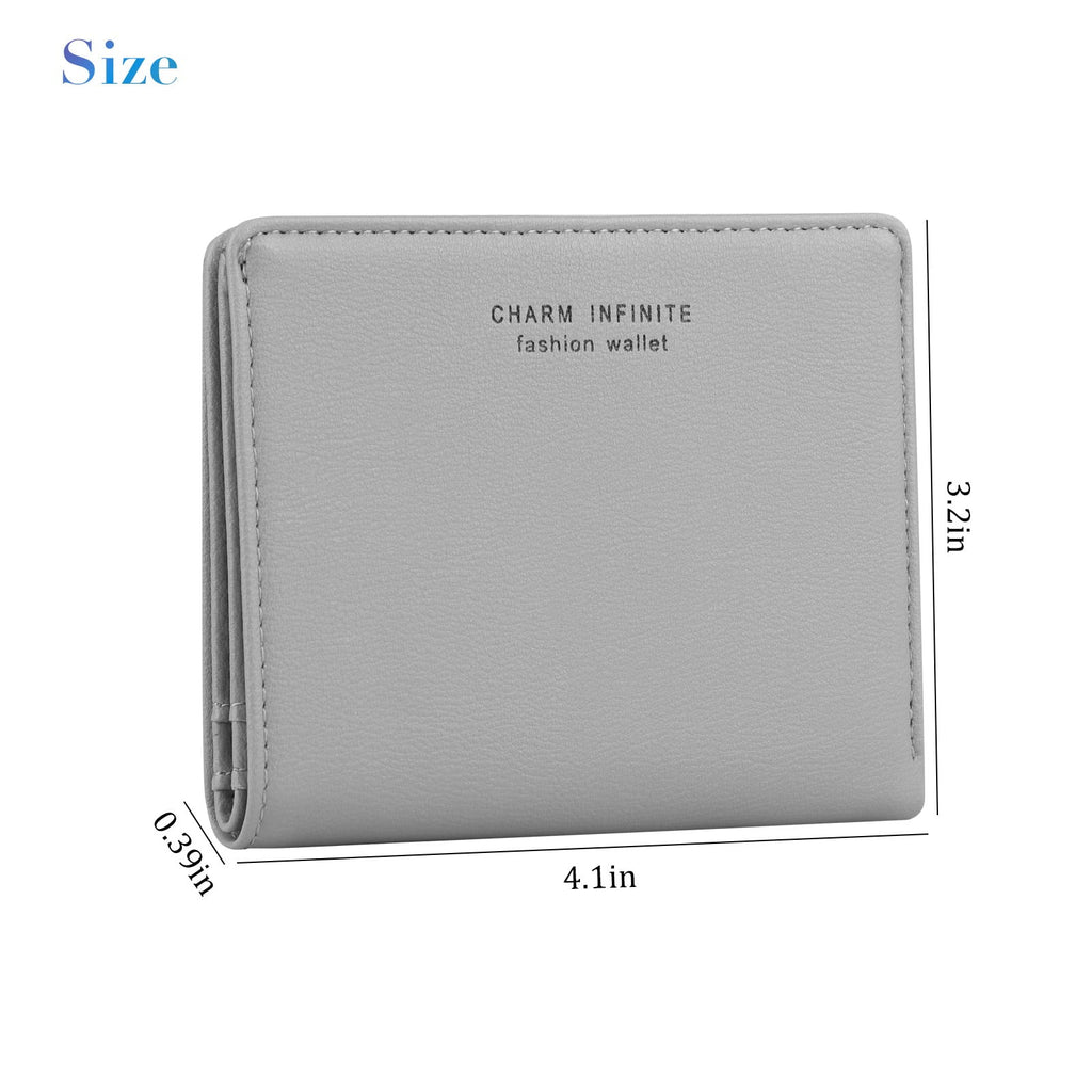 Leather Wallet for Women Small Leather Wallet Rfid Blocking Credit Card Holder Ladies Purse Zipper Pocket Wallet for Women Girls Blue/Grey, School Supplies: Business Card Holder Z-Blue