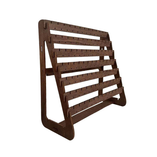 JWDX Rack Clearance, Earring Display Wood Earring Stand Organizer Stud Earrings Tower Jewelry Organizer Holder for Stud Hook Earrings Organizer Brown
