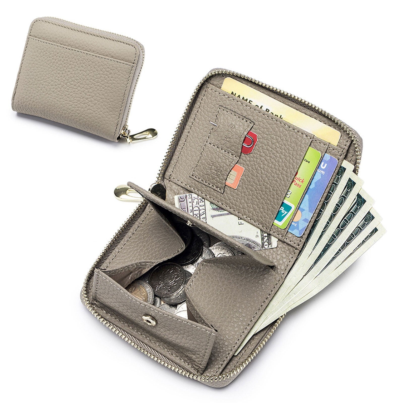 Multifunctional Wallet B JWDX, 1 Wallet Women's Wallet Rfid Blocking Mini Pocket Purse Card Holder Purse with Zipper Pocket Ladies Credit Card Holder One Size B