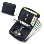 Multifunctional Wallet B JWDX, 1 Wallet Women's Wallet Rfid Blocking Mini Pocket Purse Card Holder Purse with Zipper Pocket Ladies Credit Card Holder One Size Black