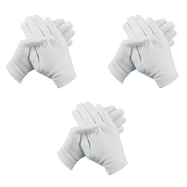 Cotton White Gloves 3Pcs Size S 3 Pairs Of Gloves 3 Pairs Of White Cotton Gloves Breathable Work Jewelry Inspection Etiquette Gloves Protective Gear S JWDX One Size A