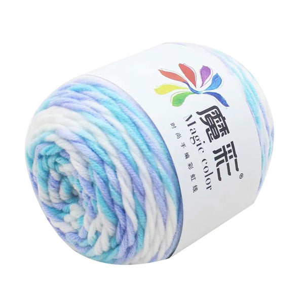 LGCASL Red and Pink Yarn, 5 Strands of Rainbow Cotton Crochet Diy Sweater Scarf Line Cotton Wool Thread No.17 Purple Music, Diy Colorful Yarn NO.03 Clear Water Blue