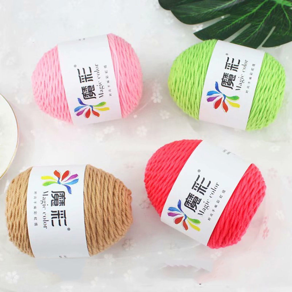 LGCASL Red and Pink Yarn, 5 Strands of Rainbow Cotton Crochet Diy Sweater Scarf Line Cotton Wool Thread No.17 Purple Music, Diy Colorful Yarn NO.10 Colorful