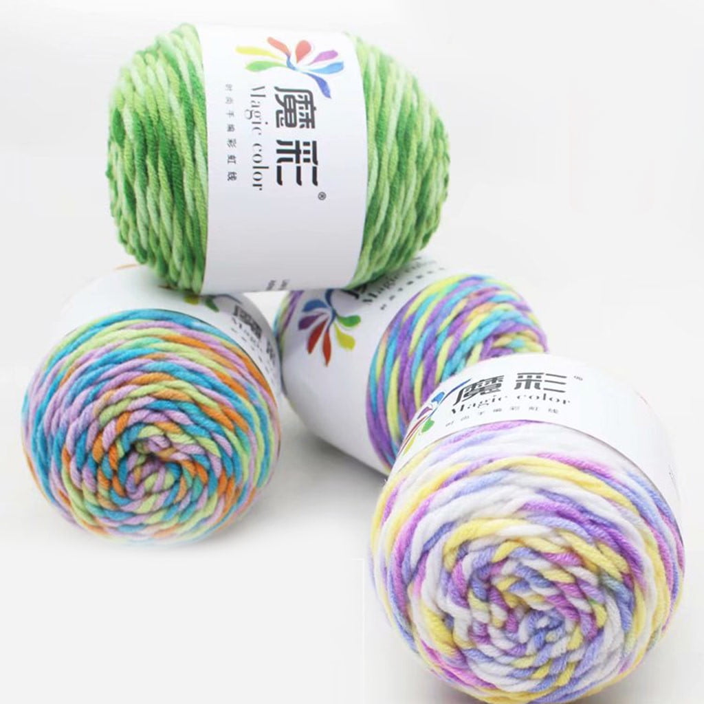LGCASL Red and Pink Yarn, 5 Strands of Rainbow Cotton Crochet Diy Sweater Scarf Line Cotton Wool Thread No.17 Purple Music, Diy Colorful Yarn NO.10 Colorful