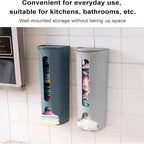 1 Storage Box Grocery Bag Holder Wall Mount Garbage Storage Bag Dispenser Hanging Can with Cover Kitchen Bag Holder Dispenser for Bags One Size A