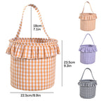 Small Wall-Mounted Kitchen Storage Basket, Hanging Storage Wicker Baskets Wall Mounted Woven Hanging Basket Wicker Small Basket with Handle Wicker Basket with Handle Small Basket Organizer Black and White Checkered Easter Canvas Egg Basket