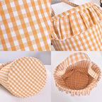 Small Wall-Mounted Kitchen Storage Basket, Hanging Storage Wicker Baskets Wall Mounted Woven Hanging Basket Wicker Small Basket with Handle Wicker Basket with Handle Small Basket Organizer Pink and white checkered Easter Canvas Egg Basket