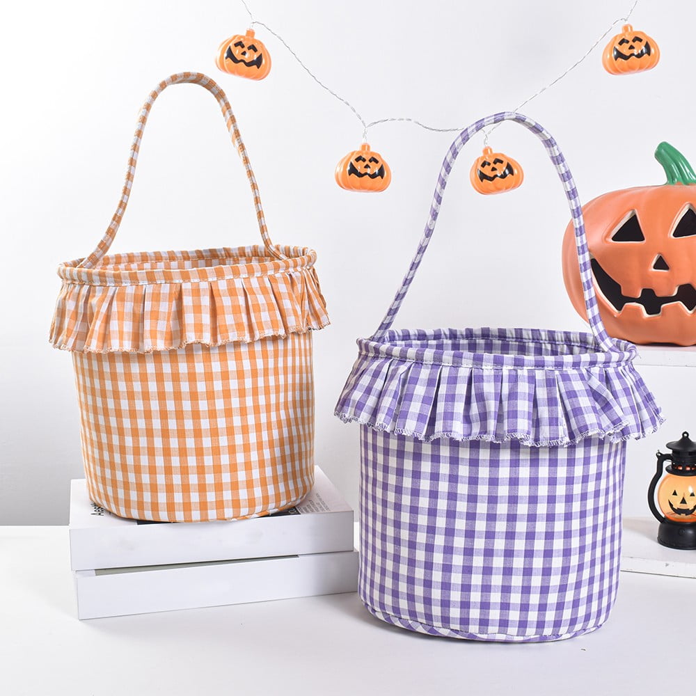 Small Wall-Mounted Kitchen Storage Basket, Hanging Storage Wicker Baskets Wall Mounted Woven Hanging Basket Wicker Small Basket with Handle Wicker Basket with Handle Small Basket Organizer Pink and white checkered Easter Canvas Egg Basket