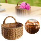 Small Wall-Mounted Kitchen Storage Basket, Hanging Storage Wicker Baskets Wall Mounted Woven Hanging Basket Wicker Small Basket with Handle Wicker Basket with Handle Small Basket Organizer small wall-mounted kitchen storage basket Khaki