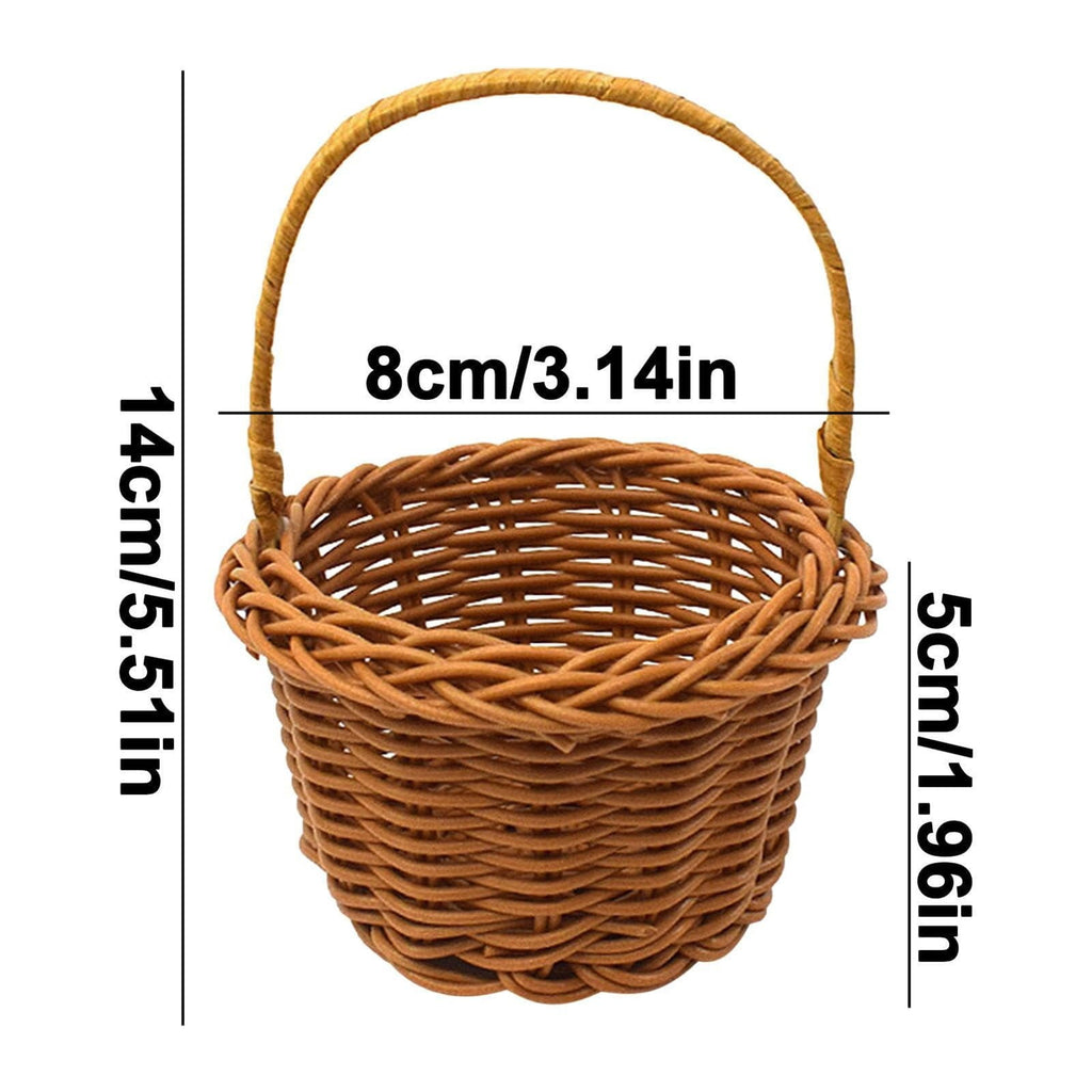 Small Wall-Mounted Kitchen Storage Basket, Hanging Storage Wicker Baskets Wall Mounted Woven Hanging Basket Wicker Small Basket with Handle Wicker Basket with Handle Small Basket Organizer Brown Wedding Flower Basket
