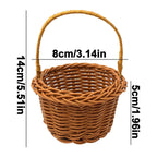 Small Wall-Mounted Kitchen Storage Basket, Hanging Storage Wicker Baskets Wall Mounted Woven Hanging Basket Wicker Small Basket with Handle Wicker Basket with Handle Small Basket Organizer Brown Wedding Flower Basket