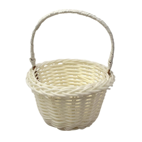 Small Wall-Mounted Kitchen Storage Basket, Hanging Storage Wicker Baskets Wall Mounted Woven Hanging Basket Wicker Small Basket with Handle Wicker Basket with Handle Small Basket Organizer White Wedding Flower Basket