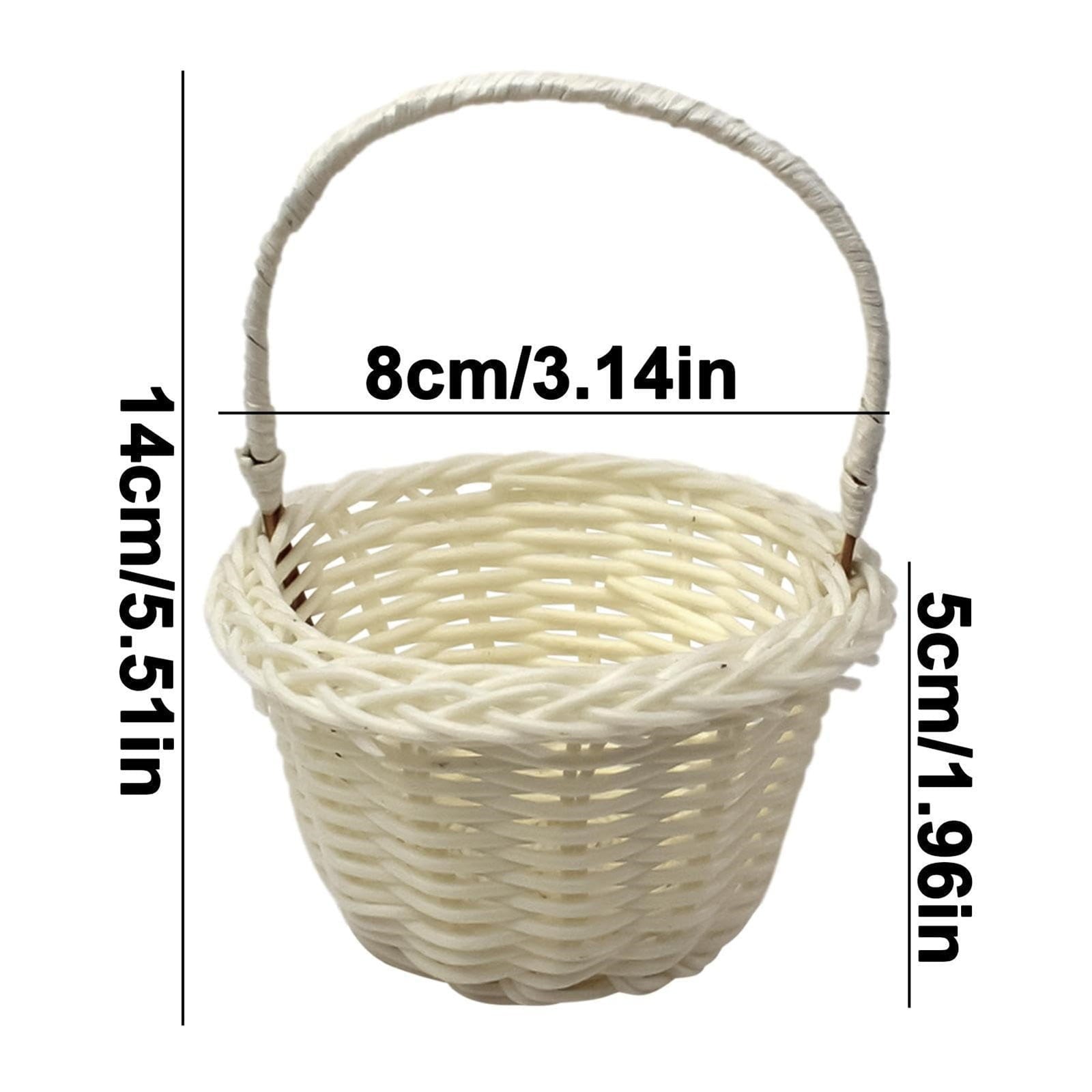 Small Wall-Mounted Kitchen Storage Basket, Hanging Storage Wicker Baskets Wall Mounted Woven Hanging Basket Wicker Small Basket with Handle Wicker Basket with Handle Small Basket Organizer White Wedding Flower Basket