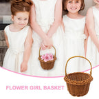 Small Wall-Mounted Kitchen Storage Basket, Hanging Storage Wicker Baskets Wall Mounted Woven Hanging Basket Wicker Small Basket with Handle Wicker Basket with Handle Small Basket Organizer White Wedding Flower Basket