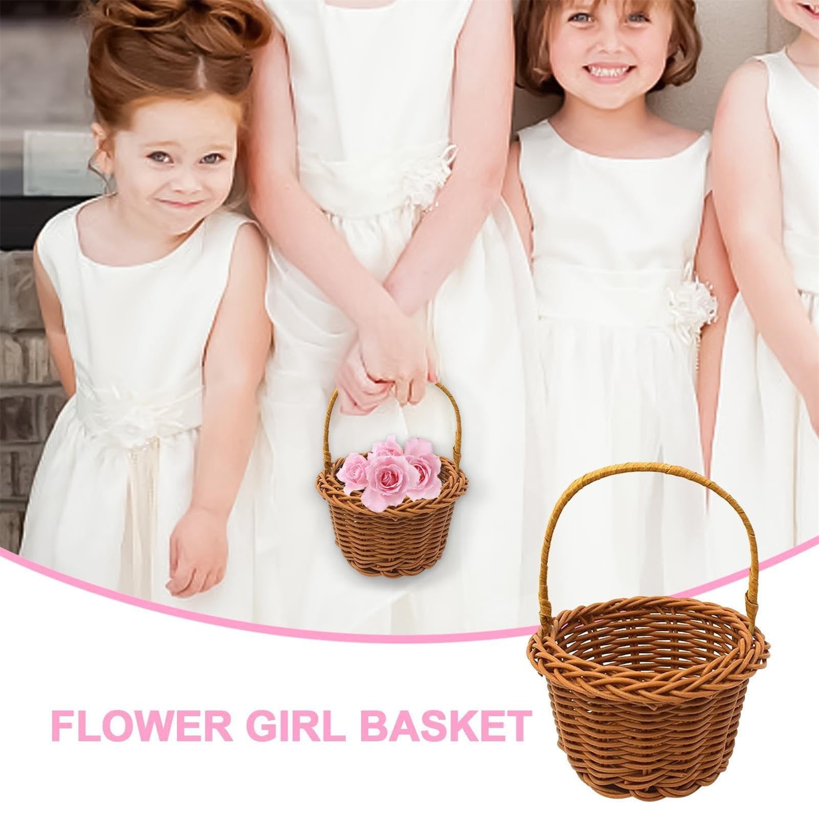 Small Wall-Mounted Kitchen Storage Basket, Hanging Storage Wicker Baskets Wall Mounted Woven Hanging Basket Wicker Small Basket with Handle Wicker Basket with Handle Small Basket Organizer White Wedding Flower Basket