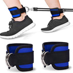 Weight Lifting Ankle D-Ring Strap Pulley Cable Kickbacks Attachment Gym Leg Black/Blue/Rose Red