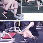 Weight Lifting Ankle D-Ring Strap Pulley Cable Kickbacks Attachment Gym Leg Black/Blue/Rose Red