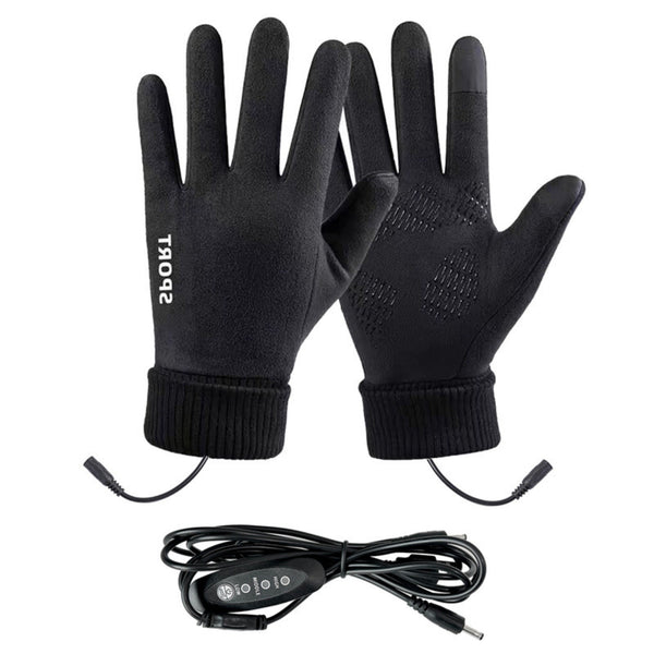 LGCASL Clearance! Heated Gloves Heated Gloves for Men Women with 3 Heat Settings Touchscreen Warming Gloves for Climbing Hiking Cycling Camping- Grey 26 Black