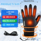 LGCASL Clearance! Heated Gloves Heated Gloves for Men Women with 3 Heat Settings Touchscreen Warming Gloves for Climbing Hiking Cycling Camping- Grey 26 Black
