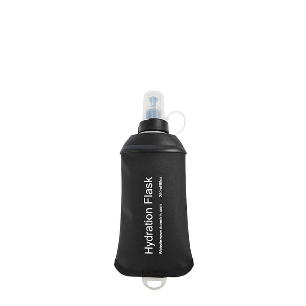 150ml Soft Flask,Light Tpu Foldable Soft Water Bottle Leak Proof Hydration Flask,Soft Water Bottle Running for Running Hiking Cycling Camping Portable Travel Sports Water Bag Easy to Carry L(500ml) Black