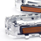 Worgeous 1 Pair of Silver Aluminum Alloy Mountain Bike Pedals with Anti slip Spikes