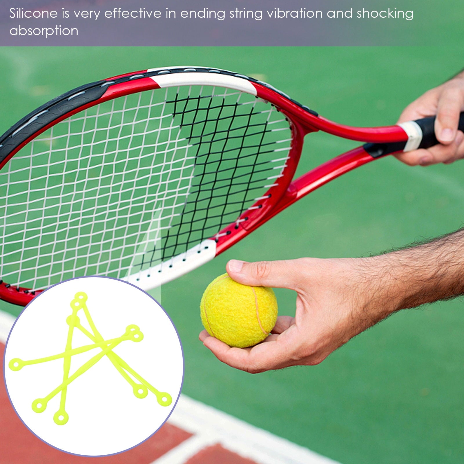 SWETRACE Tennis Dampeners for Racquet Green 5Pcs 12x0.39in