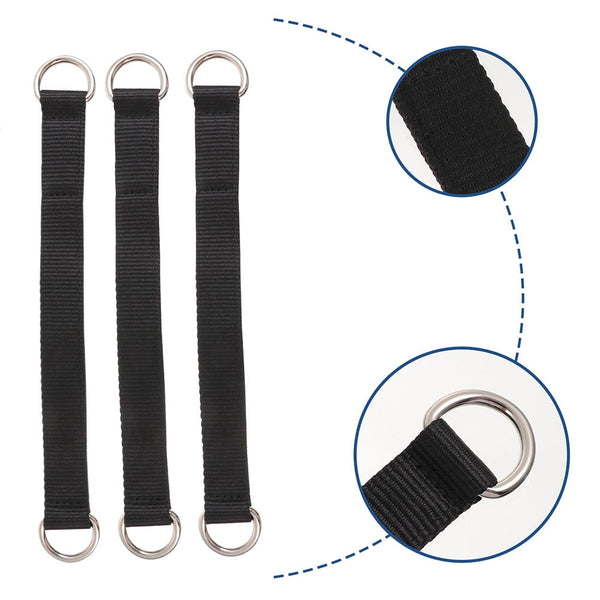 Worgeous 3 Pcs Fitness Horizontal Bar Strap Hanging Training Belt Pull Ups Black