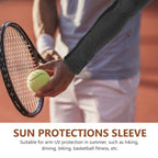 Worgeous Sun Protection Sleeve Arms Sleeves Cooling for Men Women's Black