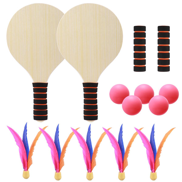 SWETRACE Badminton Rackets for Children Beach Tennis Racket Bamboo 2 Rackets Assorted Color
