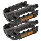 SWETRACE 2Pcs Flat Bike Pedals Carbon Steel Replacement for Road and Mountain Bikes Black