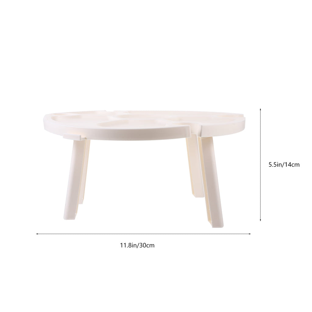 SWETRACE Small Outdoor Table Folding White Plastic 1Pcs 5.5X11.8X11.8in