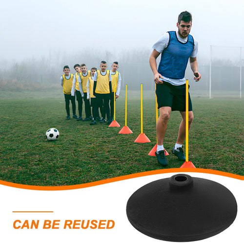 1 Set Soccer Pole Stand for Sports Practice - Black (8.5x8.5x2.2in)