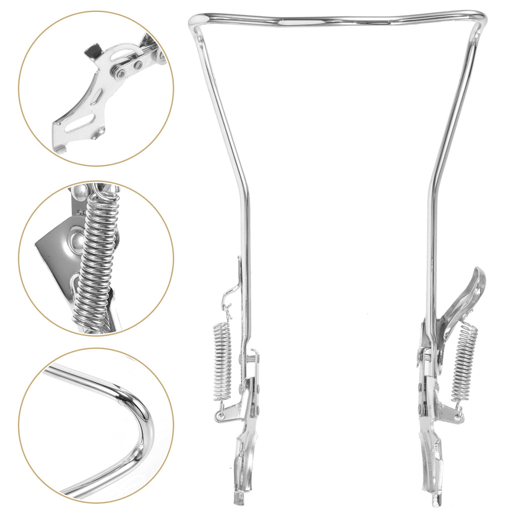 SWETRACE 1Set Steel Silver Double Legged Bike Kickstand for Stable Support Non Slip Feet Quick Adjustment 14.6x10x0.4in