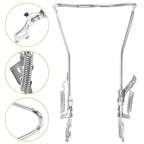 SWETRACE 1Set Steel Silver Double Legged Bike Kickstand for Stable Support Non Slip Feet Quick Adjustment 14.6x10x0.4in