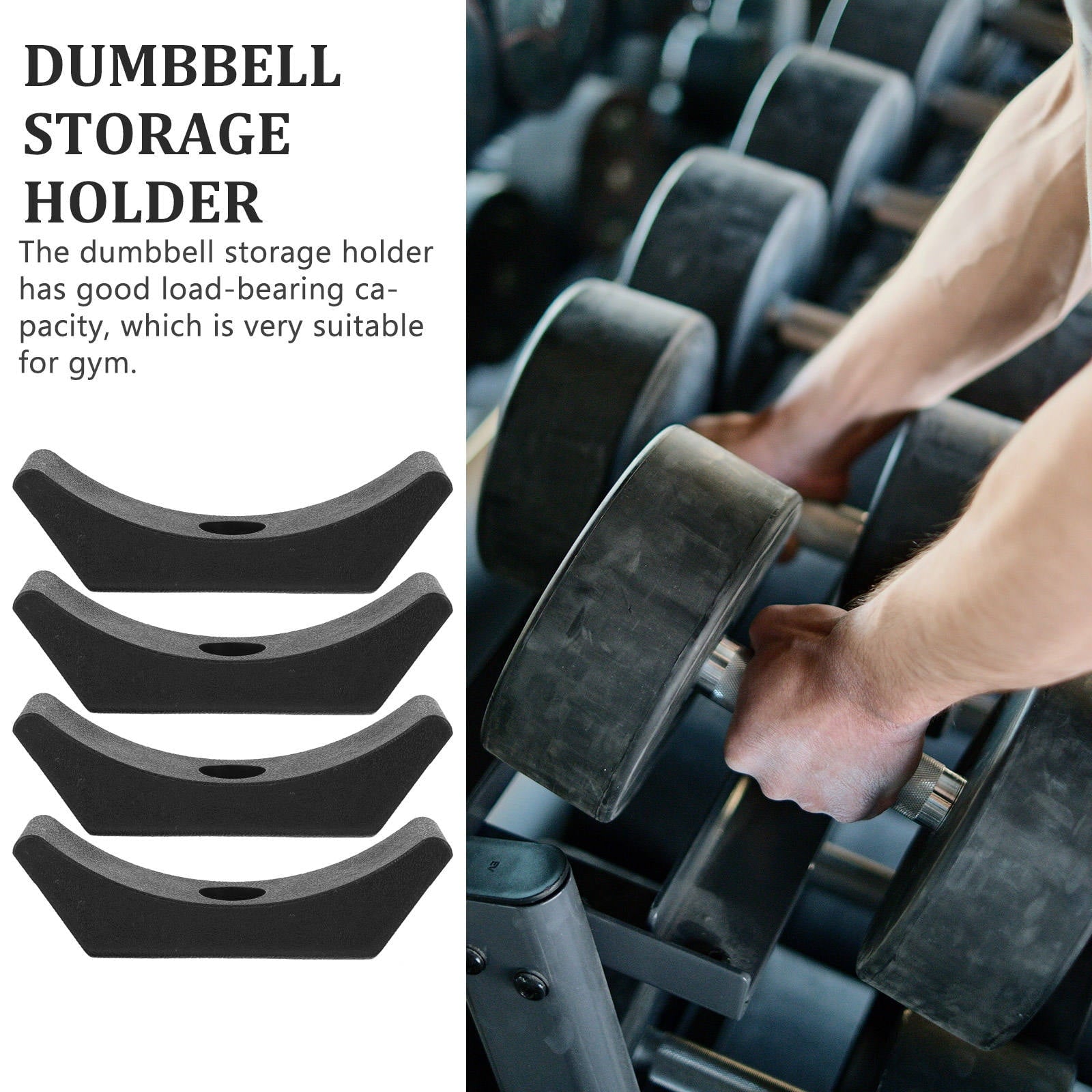 SWETRACE 4Pcs Small Dumbbell Rack Storage for Gym Accessories with Rectangular Shape and 15x5cm Size